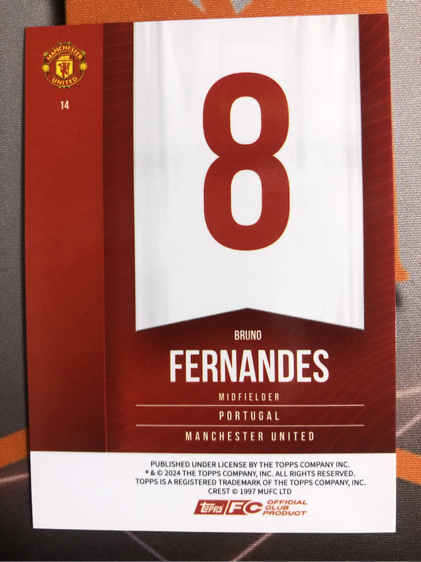 Bruno Fernandes Man United 2025 Soccer trading card
