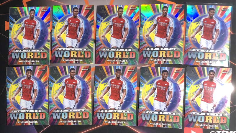William Saliba Arsenal REFRACTOR NEW Topps Finest 2025 soccer trading card