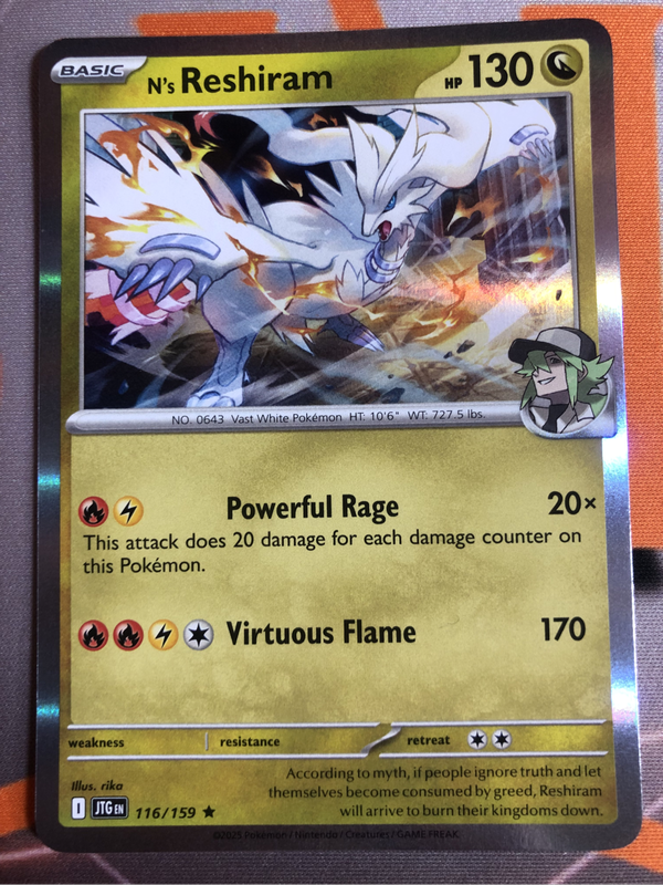 Ns Reshiram HOLO 116/159 Pokemon trading card
