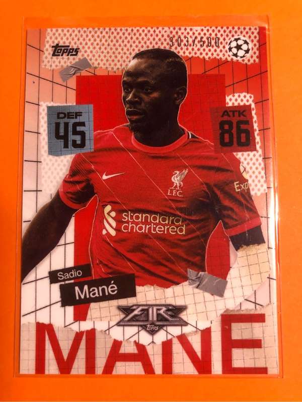 Sadio Mane NUMBERED out of 500 Topps Match Attax Soccer trading card