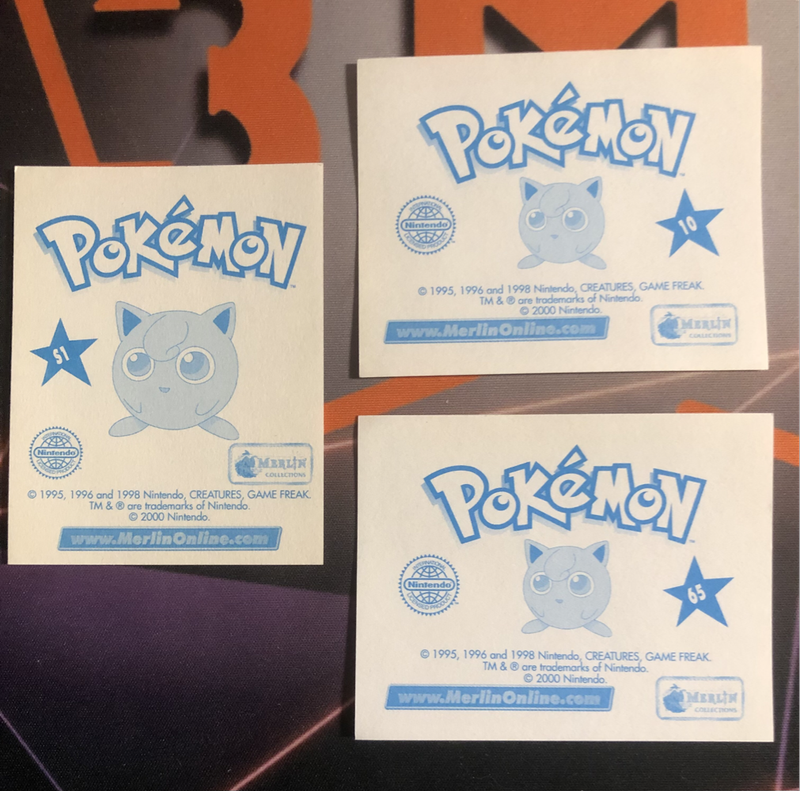 Pokémon Ash Bundle of RARE 3 Vintage 2000s Topps stickers (Near Mint condition) 