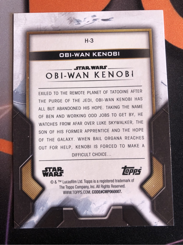 Obi Wan Kenobi Topps Star Wars trading card