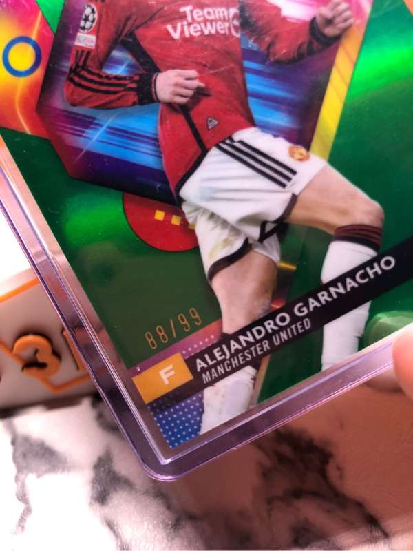 Garnacho NUMBERED out of 99 Topps Finest 2024 soccer trading card