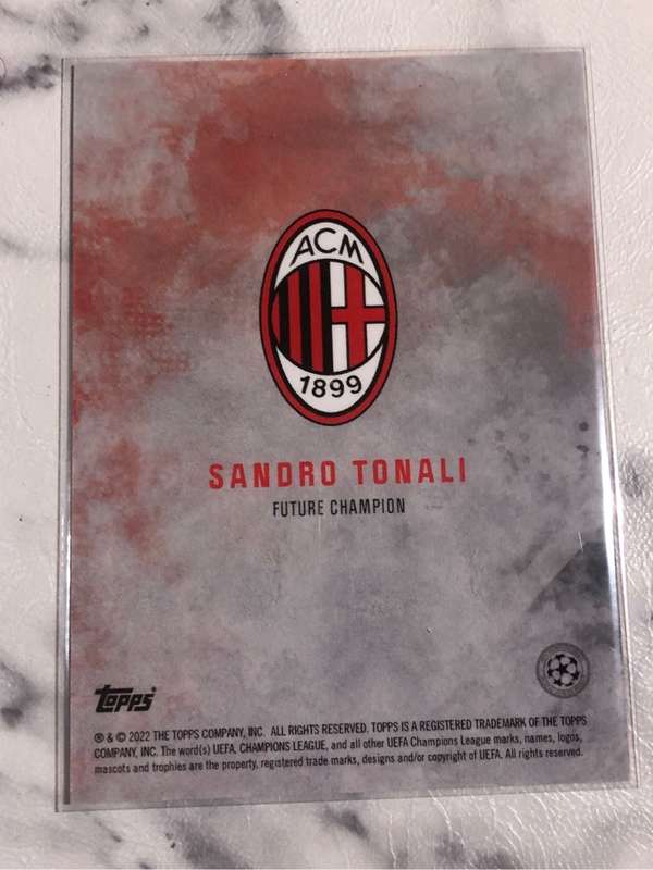 Sandro Tonali FUTURE CHAMPIONS Topps 2022 Soccer trading card