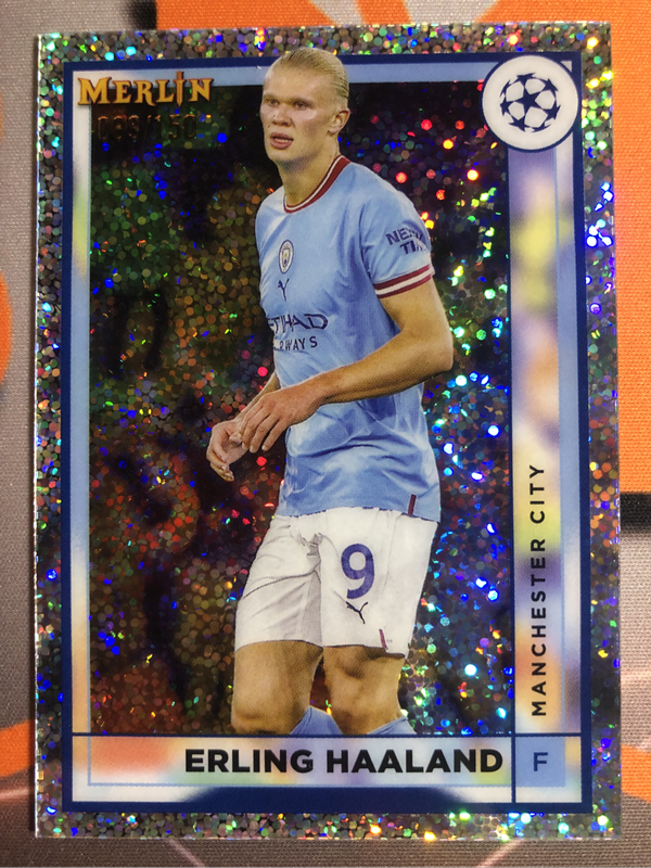 Erling Haaland NUMBERED out of 150 Topps Merlin 2023 Soccer trading card