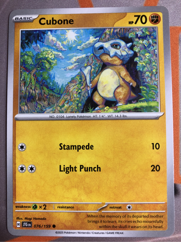 Cubone COMMON Journey Together Pokémon trading card 