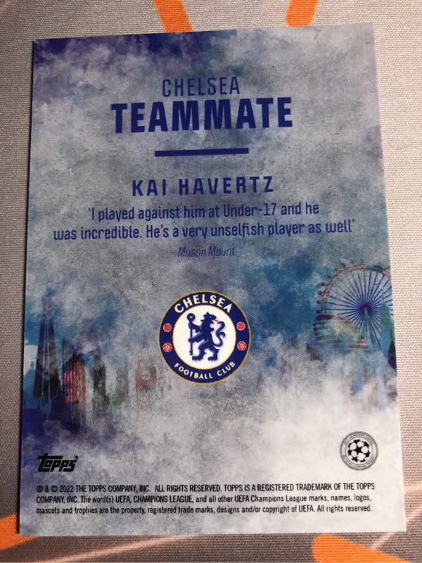 Kai Havertz Topps 2022 soccer trading card