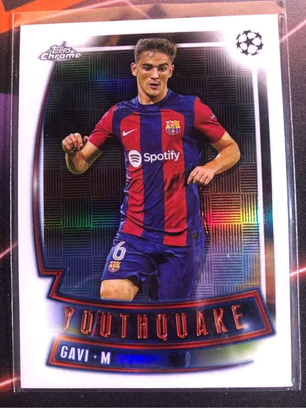 Gavi RARE Exclusive YOUTHQUAKE Topps Chrome 2024 soccer trading card 