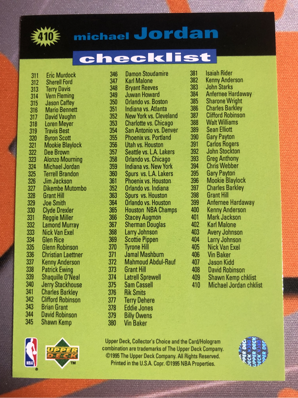 Michael Jordan 1995 Upper deck NBA Basketball trading card