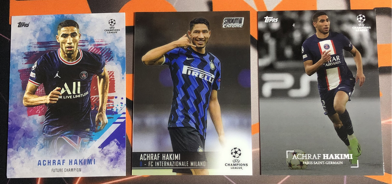 Achraf Hakimi RARE Bundle of 3 Soccer trading cards