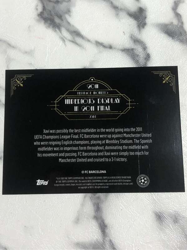Xavi Heritage Moments Topps Deco Soccer trading card