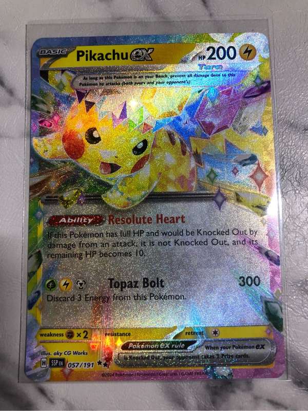 Pikachu EX 057/191 Surging Sparks Pokémon trading card