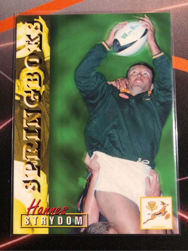 Hannes Strydom RARE Springbok 1997 Rugby trading card