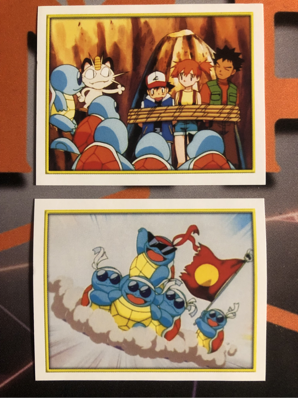 Pokémon Squirtle Gang Bundle of RARE 2 Vintage 2000s Topps stickers (Near Mint condition) 