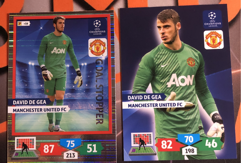 David De Gea BUNDLE of 2 Champions league 2013 soccer trading cards 