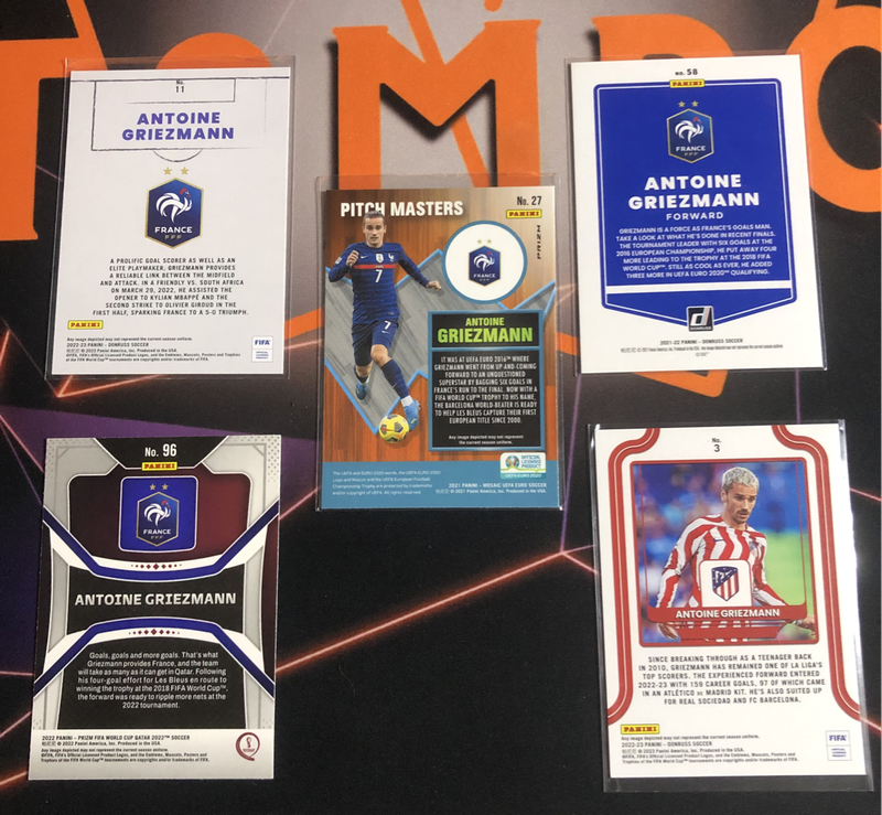 Antoine Griezmann Discounted BUNDLE of 5 Rare soccer trading cards