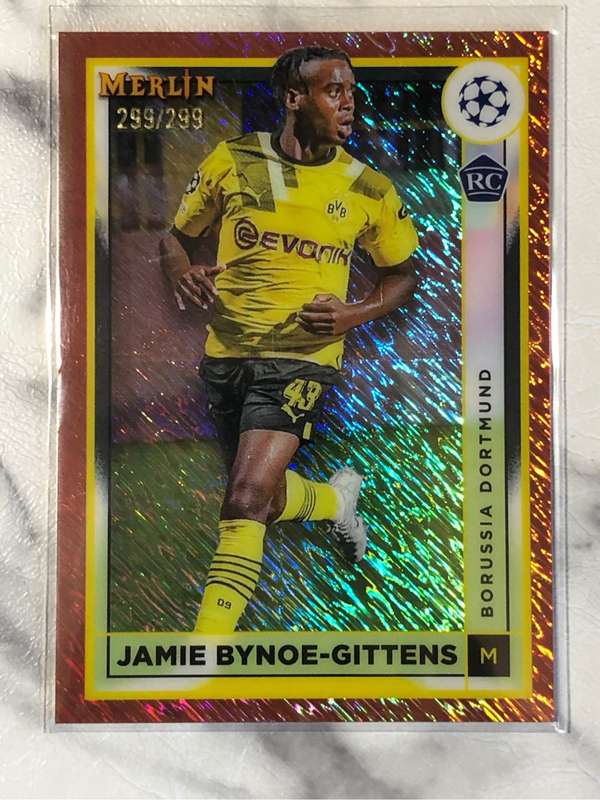 Jamie Bynoe-Gittens ROOKIE NUMBERED out of 299 Topps Merlin 2023 soccer trading card
