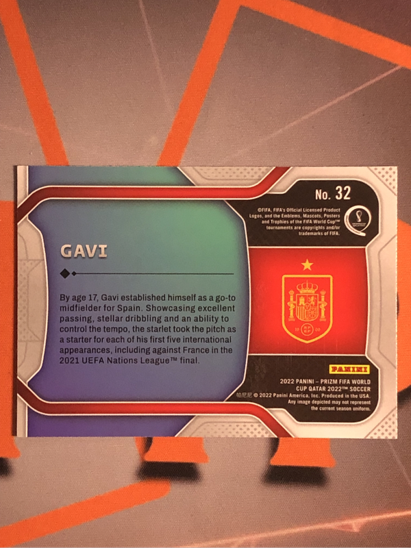 Gavi ROOKIE Prizm World Cup 2022 soccer trading card
