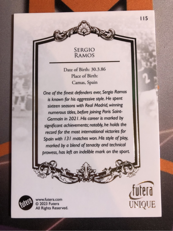 Sergio Ramos THE GREATS 2023 FUTERA High End Soccer trading card