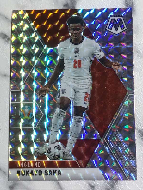 Bukayo Saka RARE Mirror Mosaic variant  2021 Soccer trading card