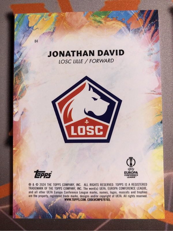 Jonathan David Topps INCEPTION Soccer trading card