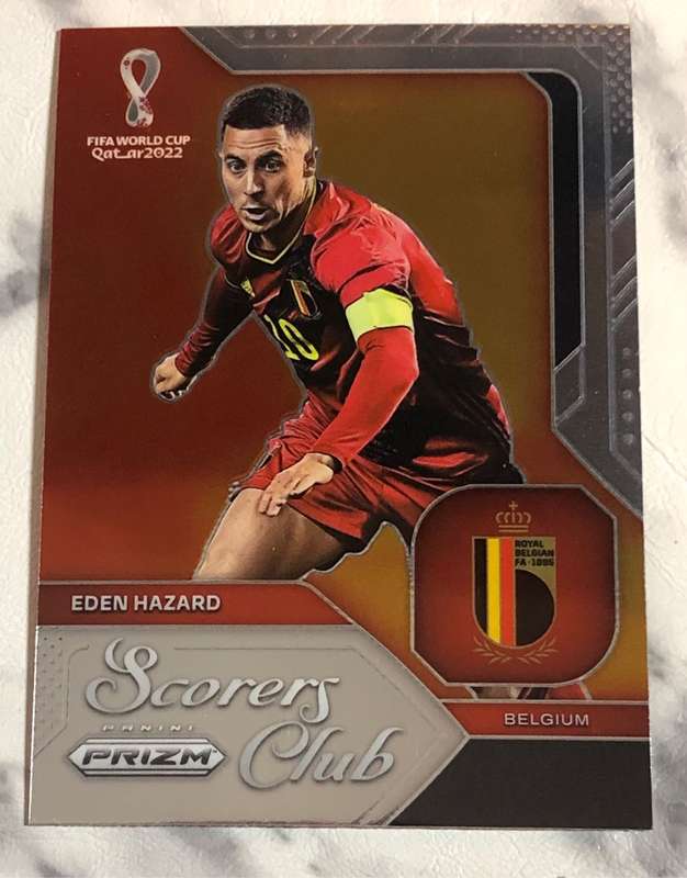 Eden Hazard Scorers Club 2022 World Cup Prizm trading card