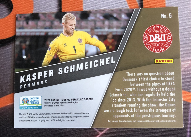 Kasper Schmeichel Montage Euros 2020 soccer trading card