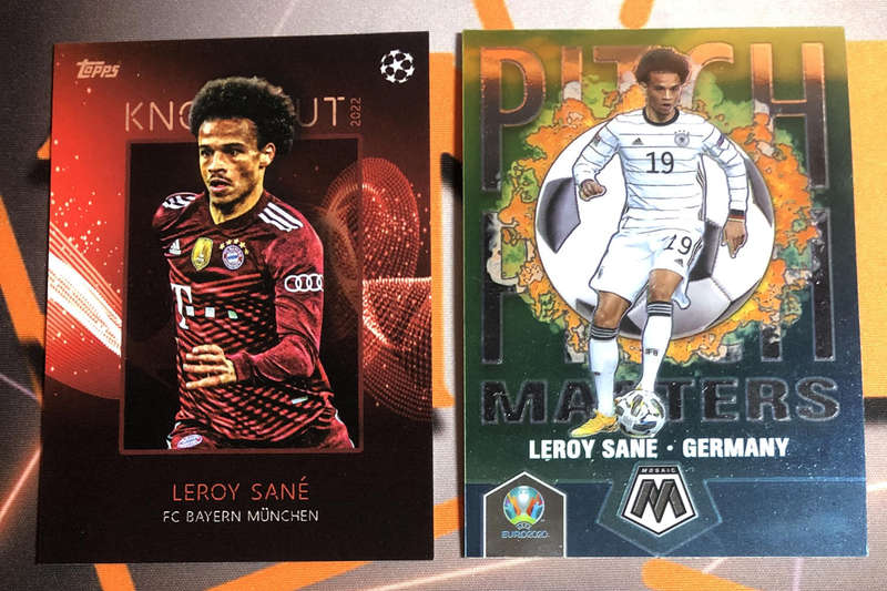 Leroy Sane RARE Bundle of 2 Soccer trading cards