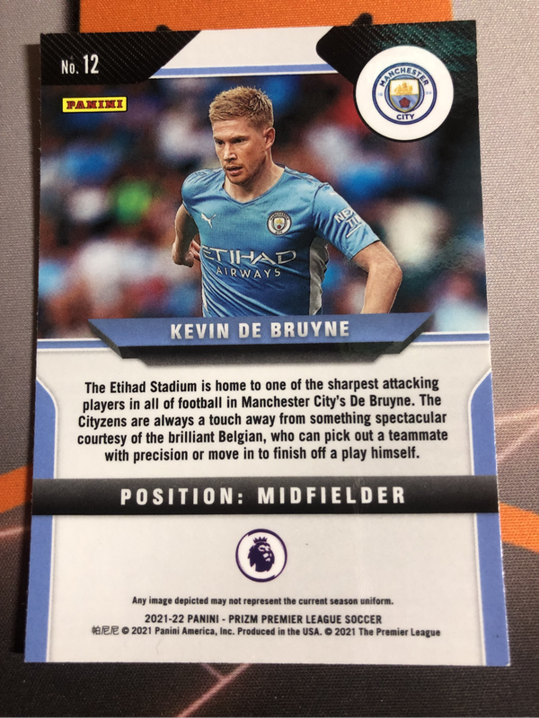 Kevin De Bruyne Prizm 2022 Soccer trading card