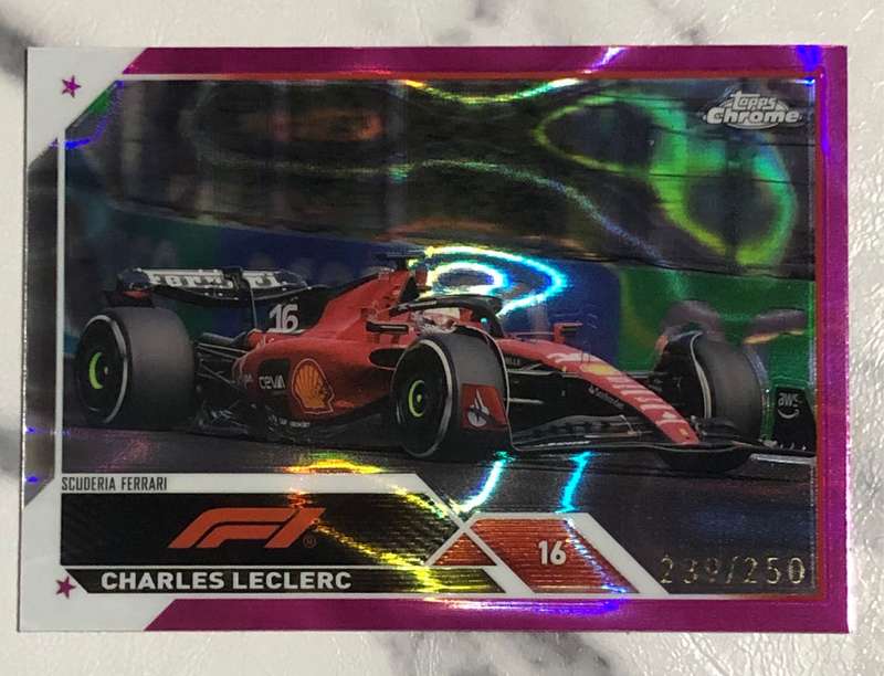 Charles Leclerc NUMBERED out of 250 Topps Chrome F1 2023 trading card