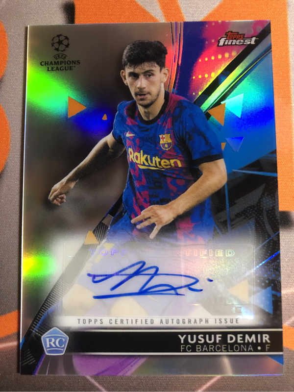 Yusuf Demir ROOKIE Refractor Autograph  Topps 2022 Soccer trading card