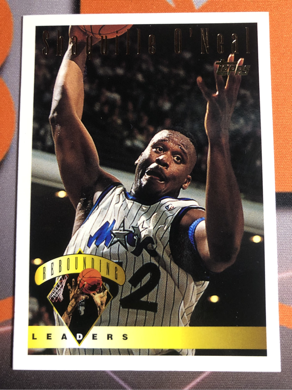 Shaquille Oneal Topps 1995 NBA basketball trading card