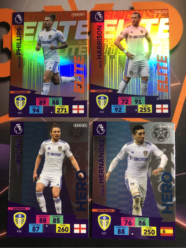 Leeds BUNDLE set of 4 Adrenalyne XL Soccer trading cards