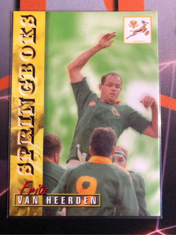 Fritz Van Heerden RARE Springbok 1997 Rugby trading card