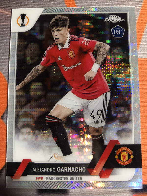 Garnacho ROOKIE pulsar Refractor Topps 2023 Soccer trading card