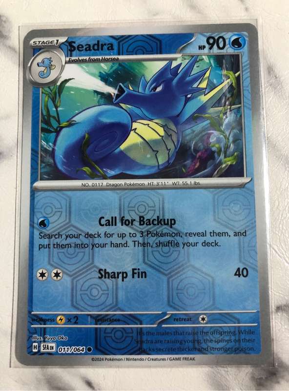 Seadra REVERSE HOLO 011/64 Pokemon trading card