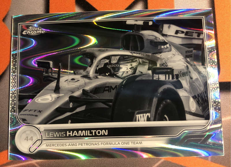 Lewis Hamilton Black & White Ray Wave F1 Topps Chrome trading card