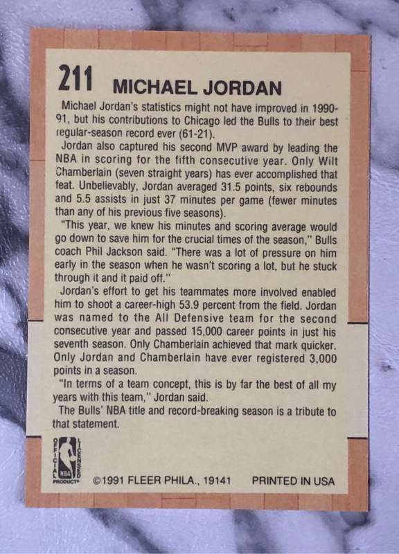 Michael Jordan ALL Stars VINTAGE Fleer 1991 NBA basketball trading card