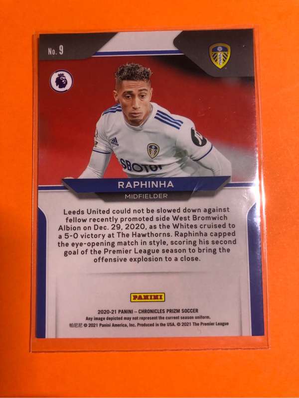 Raphina ROOKIE Prizm EPL 2020 LEEDS soccer trading card