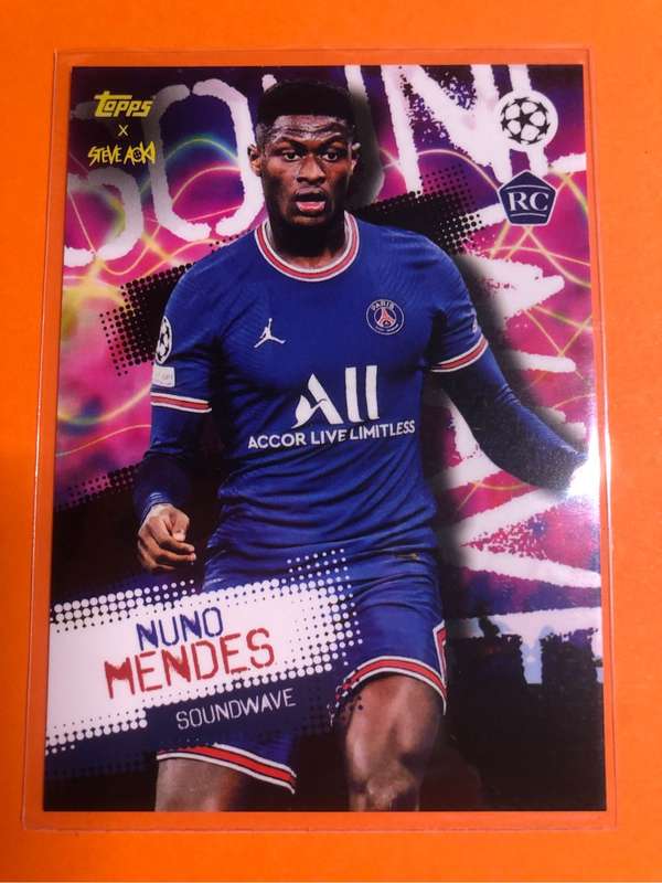 Nuno Mendes ROOKIE Topps X Steve Aoki 2022 Soccer trading card