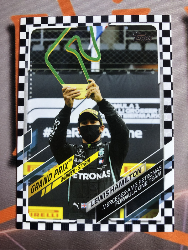 Lewis Hamilton RARE Checkerboard border 2021 F1 Topps Chrome trading card