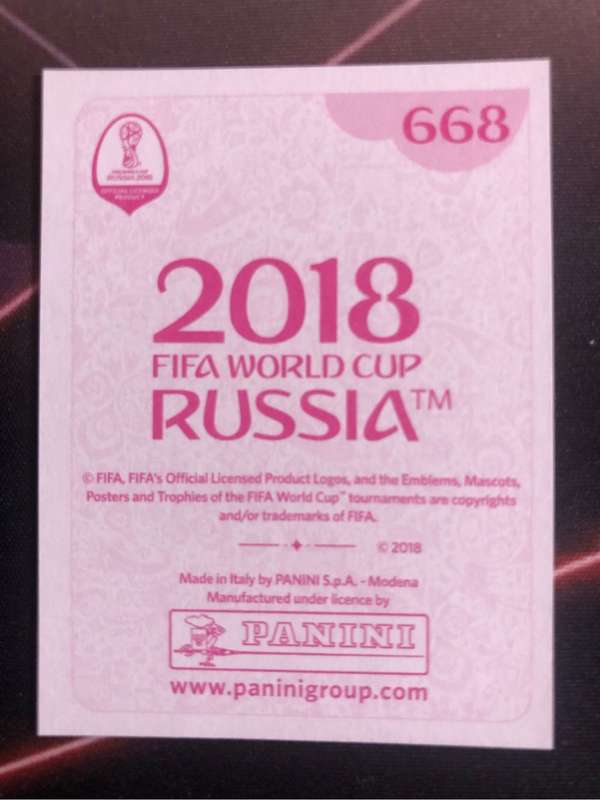 Pele LEGENDS 2018 World cup sticker (RARE Pink back)