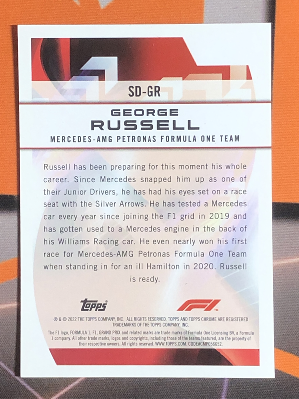 George Russel REFRACTOR Speed Demons Formula One 2022 F1 Trading card