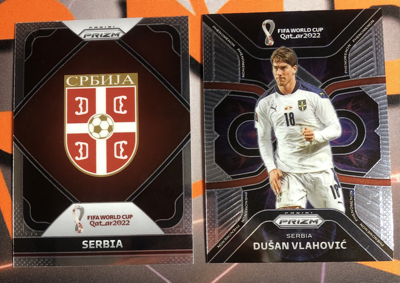 Dusan Vlahovic SERBIA Bumdle of 2 soccer trading cards