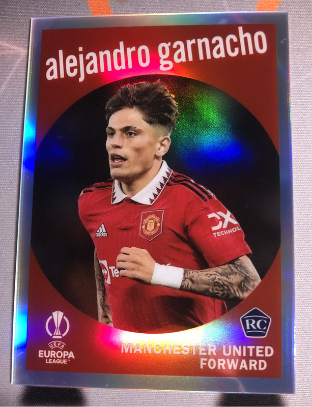 Garnacho ROOKIE Refractor Topps 2023 Soccer trading card