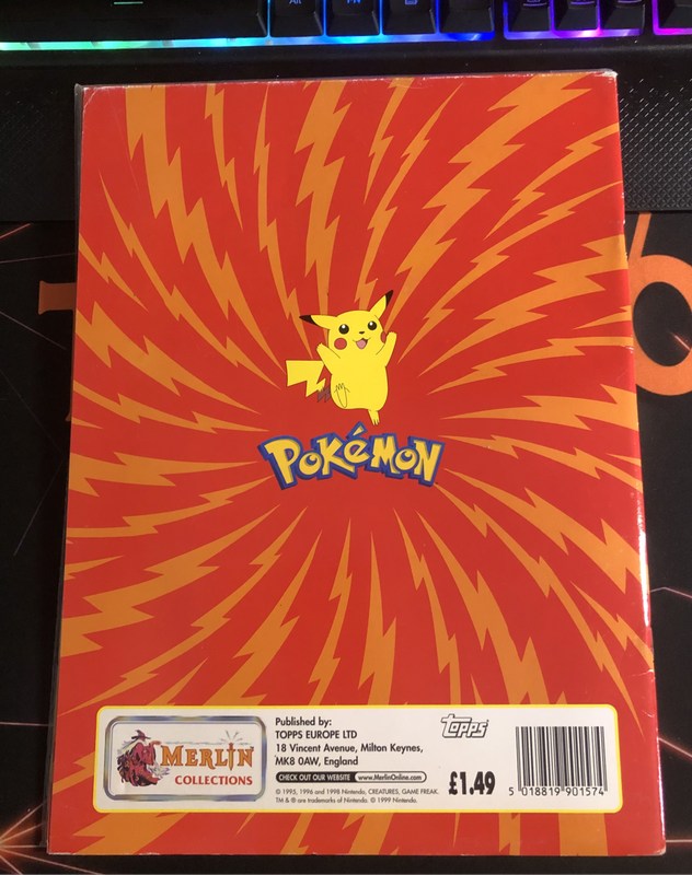 VINTAGE Pokemon Topps Merlin 1999 Series 1 SUPER rare EMPTY  Sticker album (EXCELLENT Condition)