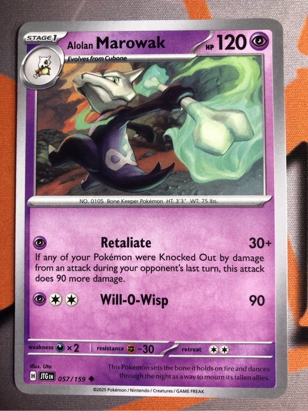 Alolan Marowak COMMON Journey together Pokemon trading card