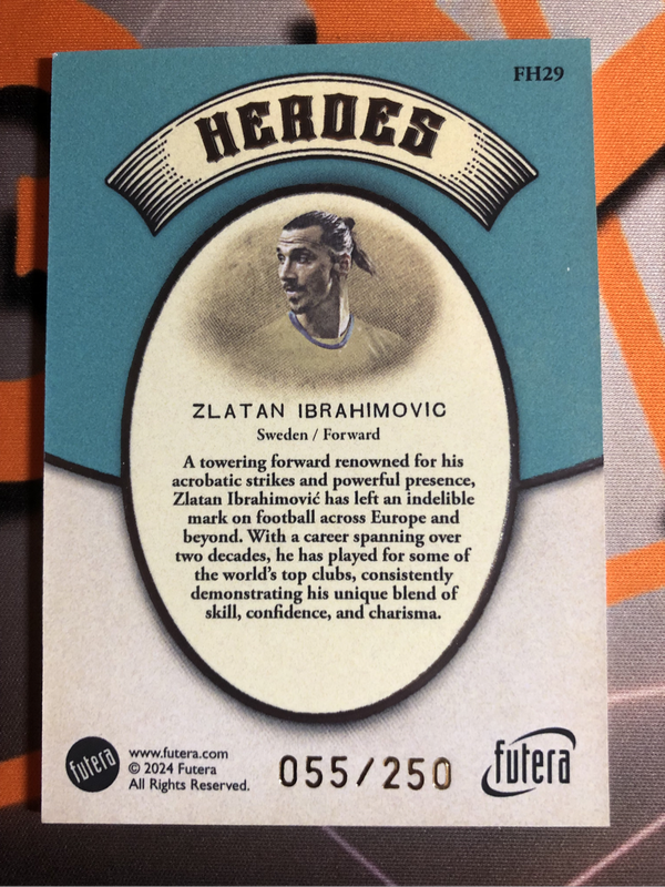 Zlatan Ibrahimovic NUMBERED out of 250 HEROES FUTERA High End Soccer trading card