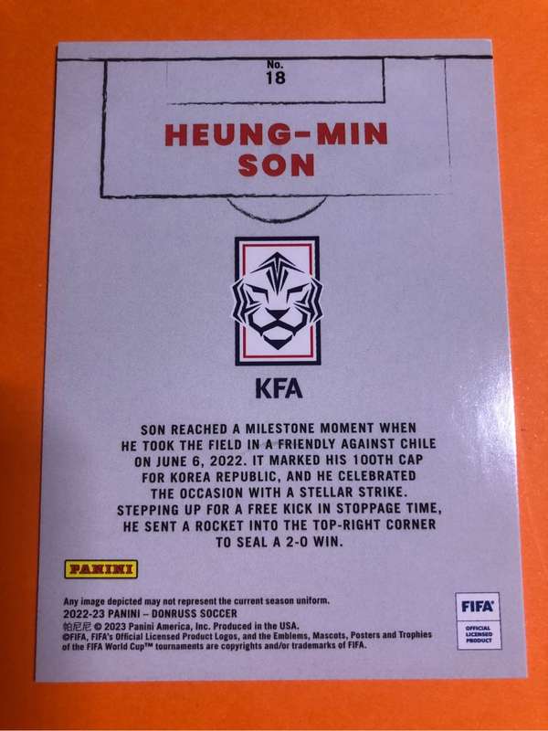 Heung Min Son CRAFTSMAN Donruss 2022 Soccer trading card