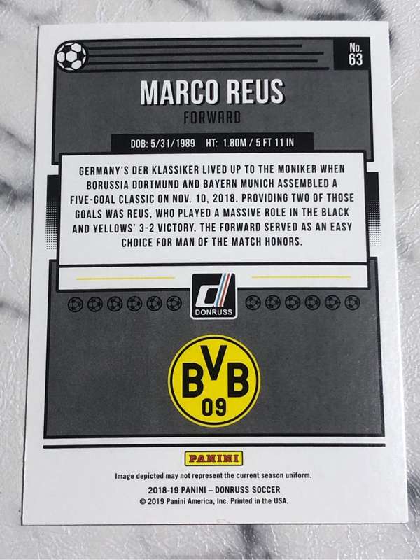 Marco Reus Super RARE 2019 Donruss Soccer trading card